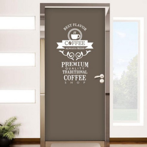 칙칙한 현관, 카페처럼 바꾸는 마법! 아트박스 플랜티풀커피라벨 현관문 리폼 후기 플랜티풀