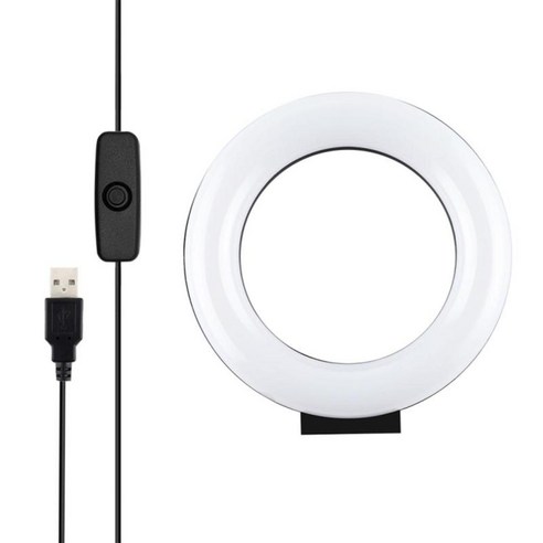 4.7"인치 12cm USB LED 링 라이트 LED 라이브 메이크업 카메라 플래시, 블랙, 4.7 인치, ABS