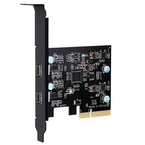 PCIe to USB-C 확장 카드 PCIe x4 ~ 2 포트 USB-C 어댑터 카드 USB-C 어댑터 카드 10Gbps, 보여진 바와 같이, 하나