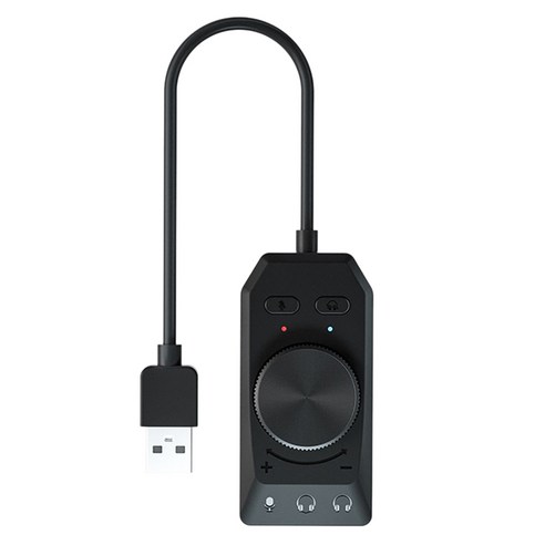 USB 사운드 카드 7.1 채널 3.5mm 오디오 인터페이스 USB2.0 PC 노트북 태블릿 MacBook 용 마이크 헤드셋 게임 사운드 카드, 보여진 바와 같이, 하나