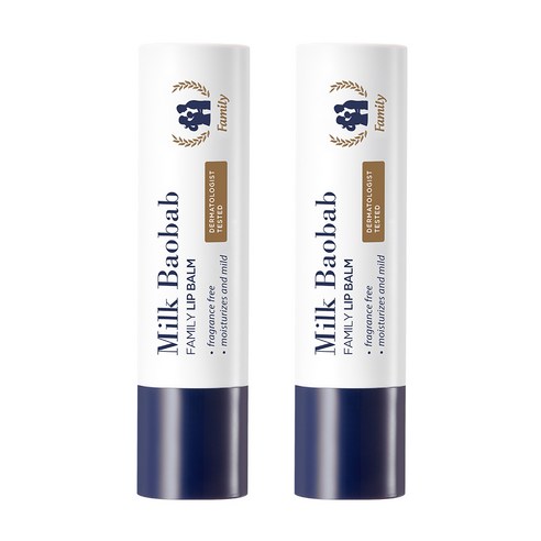 밀크바오밥 패밀리 립밤 3.5g, 무향, 2개