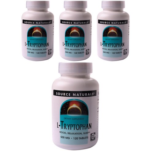 소스내츄럴스 L-트립토판 500mg 타블렛, 120정, 4개