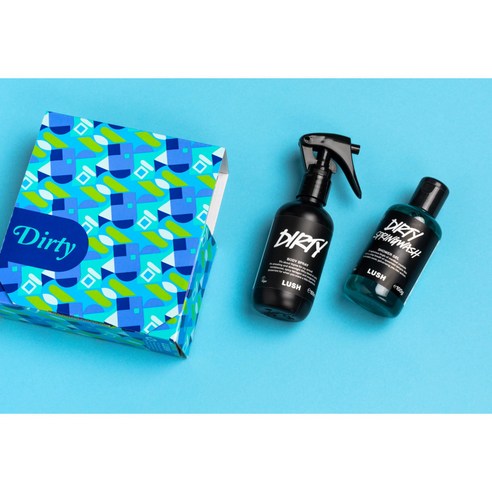 러쉬 Dirty 선물 세트 바디 스프레이 100ml 샤워젤 100g