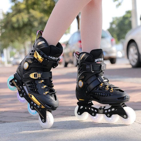 YAPOGI 스케이트, 225, 블랙 골드 신발 [풀 플래시] 보호 장비