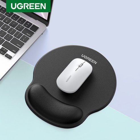 UGREEN 유그린 메모리폼 마우스패드 손목받침대 인체공학적 미끄럼방지 일체형 손목패드, Black, 1개