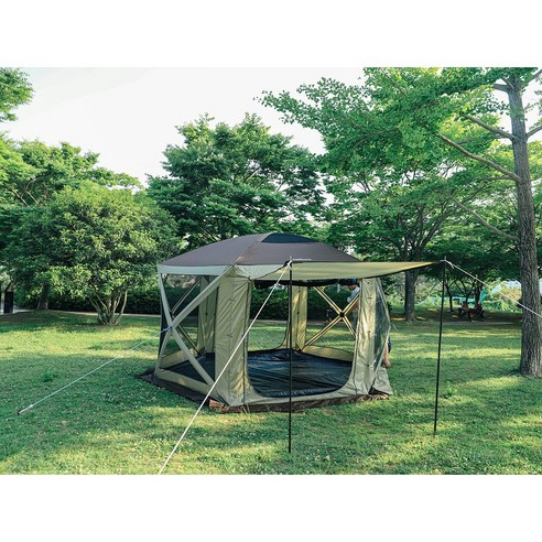 오토캠핑을 위한 원터치방식의 헥사곤 육각쉘터