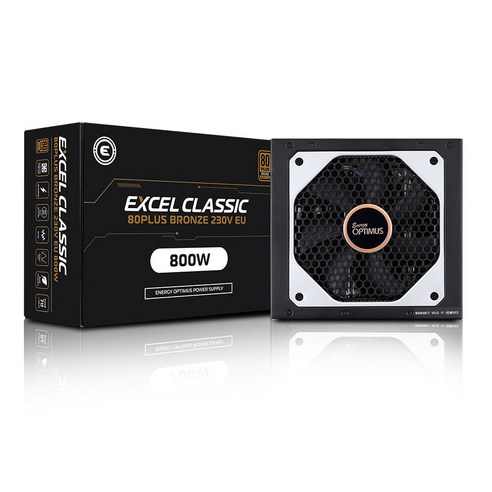 에너지옵티머스 EXCEL CLASSIC 800W 80PLUS BRONZE 230V EU 컴퓨터파워 파워서플라이