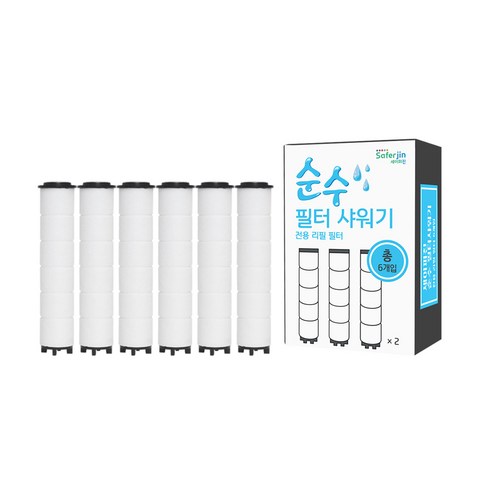세이퍼진 순수 필터샤워기 전용 리필 필터 1박스 6개입, 3박스