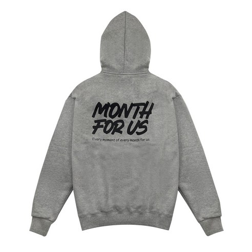 가을에 딱 맞는 세련되고 편안한 먼스 MONTH SIGNATURE LETTERING LOGO HOODIE GRAY [MONTHFORUS]