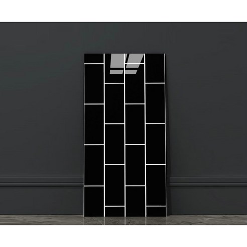 마벨인홈 인테리어 벽면 접착식 모노타일 폼블럭 시트지 30x60cm 6개, 블랙격자