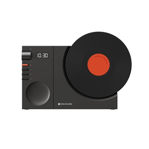 사운드룩 바이닐무드 LP 디지털 시계 블루투스 스피커 SL-BS800, 블랙