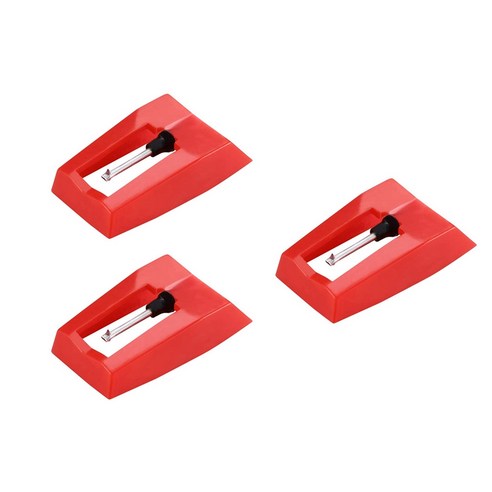 Xzante Lp 턴테이블 축음기 레코드 플레이어 액세서리 용 3개 교체 스타일러스 바늘, 빨간색