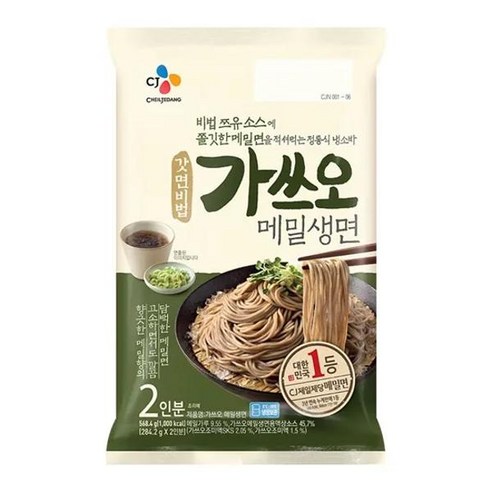 CJ 간편식사 밀키트 가쓰오메밀생면 2인분 568.4g 캠핑음식 식사대용, 13개