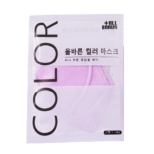 올바른 컬러 마스크 중형 30매 개별포장 국산 새부리형