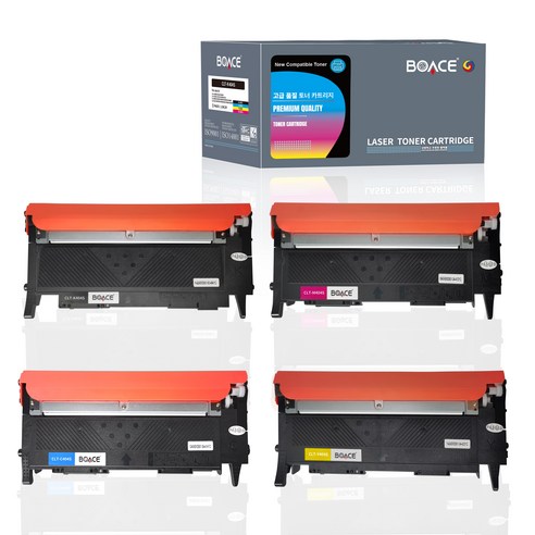 BOACE CLT-K404S 호환 토너 SL-C433 SL-C483 SL-C483W SL-C483FW C430 C432 C433W C482FW, 4색 세트, 1개