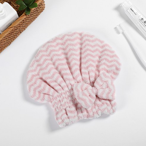 나비 매듭 양이온 인쇄 건조 캡 극세사 빨리 드라이 고급형, 25*21CM 양이온 2.5 매듭 모자, W줄 핑크