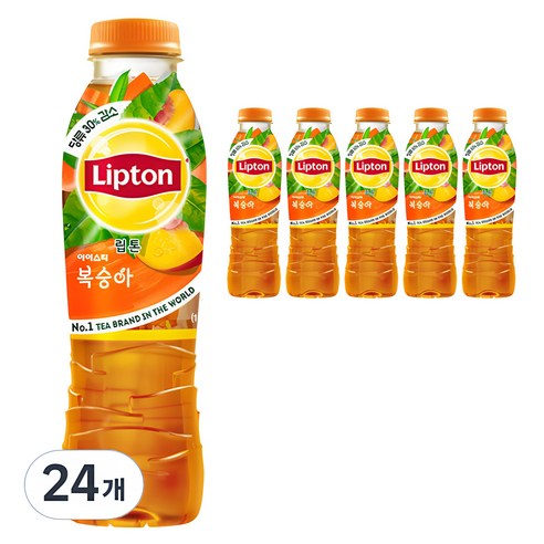 립톤 아이스티 펫 복숭아, 500ml, 24개