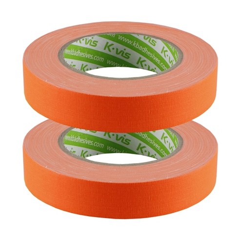 kvis 게퍼 개퍼 테이프 gaffer tape 25mm x 25M, 형광오렌지 2개