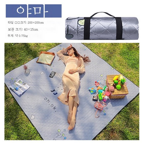 ZZJJC 피크닉 매트 방습 매트 두꺼운 야외 매트 방수 접이식 인스풍 교외지깔다, ins 바람] 알파카 - 200*200