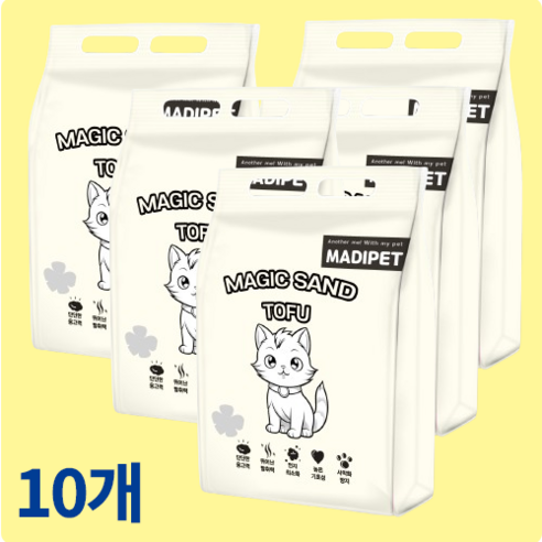 메디펫 매직 고양이 두부모래, 10L, 10팩