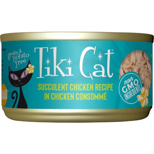 Tiki Cat Puka Puka Luau 치킨 콘소메 그레인 프리 고양이 사료 통조림에 즙이 많은 치킨, 6-oz case of 8 티키캣 Tiki Cat Puka Puka Luau 치킨 콘소메 그레인 프리 고양이 사료 통조림에 즙이 많은 치킨, 6-oz case of 8 티키캣