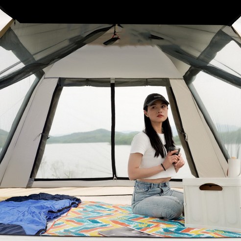 캠핑을 더욱 편리하고 즐겁게 만드는 하임하이 자외선 차단 원터치 사각 캠핑텐트