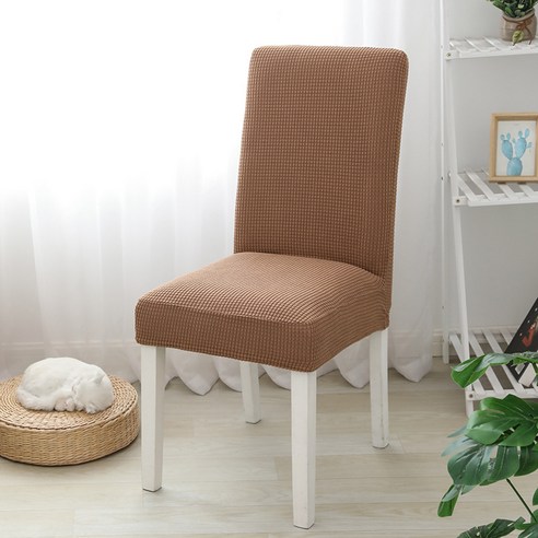 벨벳 두꺼운 의자 커버 방석 가정용 연체 탄력 식탁 의자 세트 탁자 의자 커버 의자 방석, 티타늄 고카