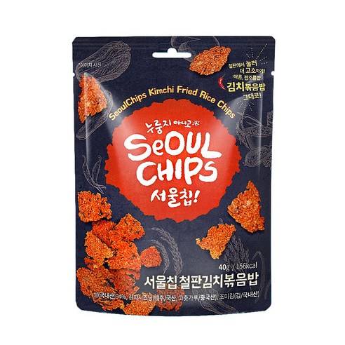 서울칩철판김치볶음밥 얇고 바삭한 김치볶음밥 누룽지칩, 25개, 40g Best Top5