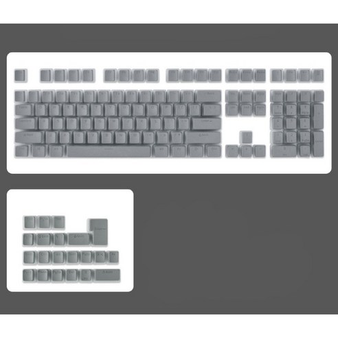 사오파오 푸딩 LED투과 키캡 PBT OEM 이중사출 1.75U쉬프트 포함 129키, 그레이