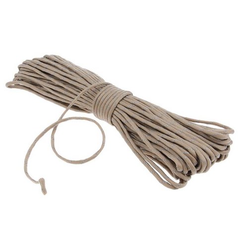 4mm 반사 가이린 텐트 로프 캠핑 코드 패러코드 9 Strand Paracord 헤비 듀티 라인 다기능 야외 포장 빨랫줄, 베이지, 나일론
