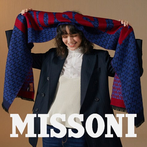 미쏘니 MISSONI 뉴로고 울 머플러 상품 정보