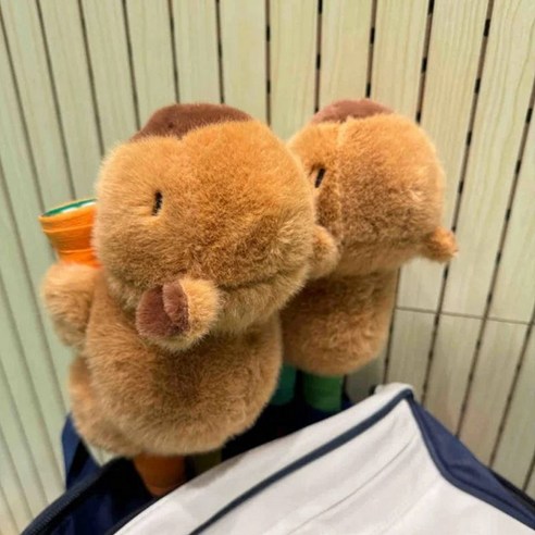 카피바라 배드민턴 손잡이커버 테니스라켓 인형커버 라켓 그립 인형, 2개