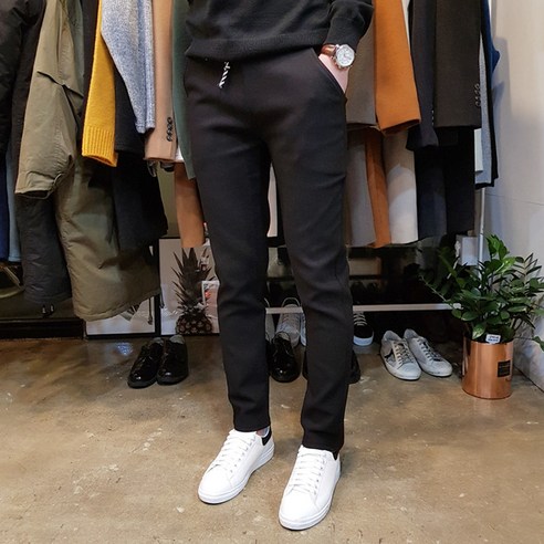 토니어스 남자 스판 기모 밴딩 면바지/일반 면바지