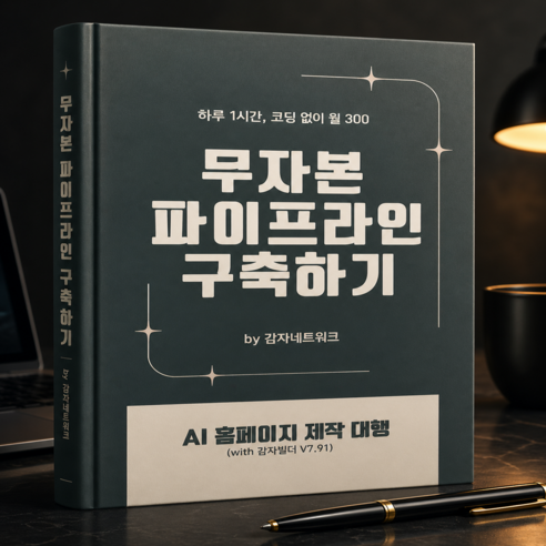 [PDF 전자책] 하루 1시간 무자본 직장인 부업: AI 홈페이지 제작 대행으로 파이프라인 만들기, 1개, 그린, 감자빌더 V7.91