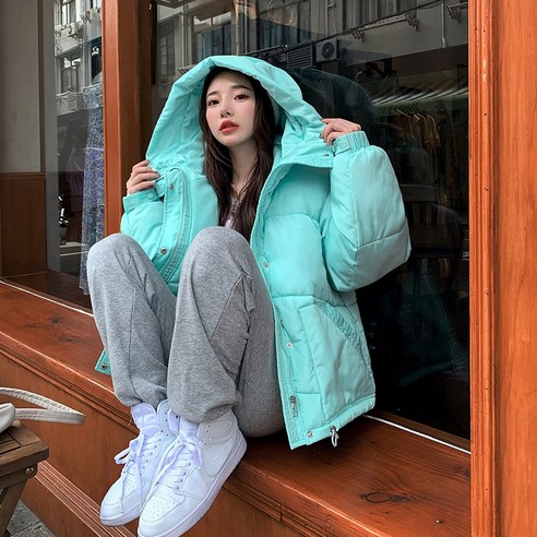 새로운 겨울 한국 스타일 유행 면화 패딩 코트 캔디 컬러 느슨한 재킷