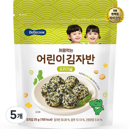 베베쿡 처음 먹는 어린이 김자반, 오리지널맛, 25g, 25개