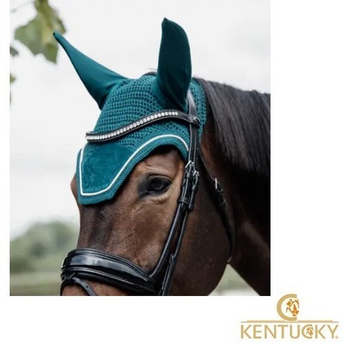 [KENTUCKY] Fly veil Wellington Pony 켄터키 벨벳 말 이마가리개 포니용, 오렌지