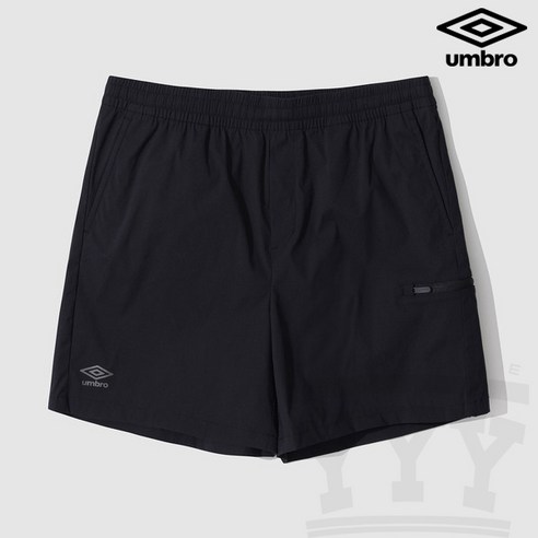 [엄브로] 반바지 KQF UO123SHP23-BLK 나일론 스판 지퍼 포켓 4부 숏츠 /