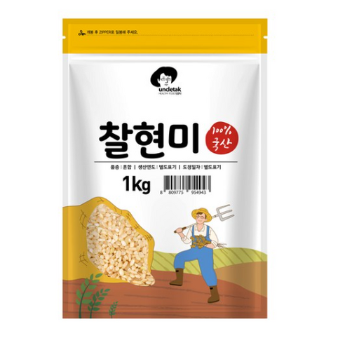 엉클탁 국산 찰현미, 1kg, 5개