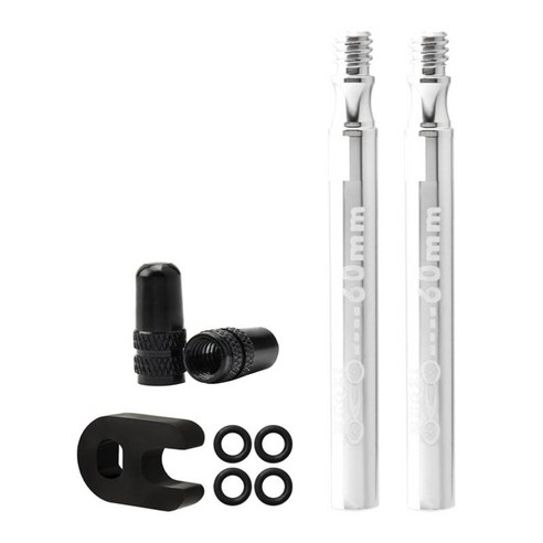 고정 도로 자전거 림을 위한 Presta 밸브 익스텐더 알루미늄 합금 알루마이트 F/V 익스텐션, 2pcs 실버 60mm., 60mm 80mm.