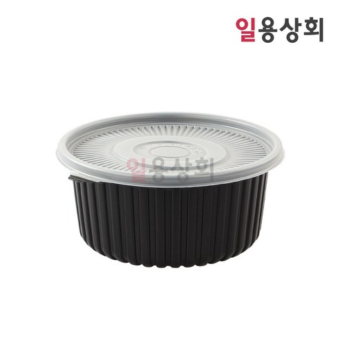 [ILYONG] 감자탕용기 DS-367 220파이 중 2300ml 200세트 검정, 200개, 1개