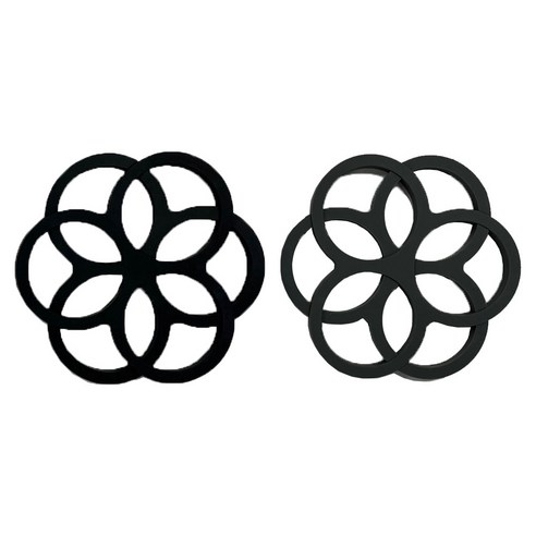 띠에르노몰 실리콘냄비받침 냄비받침대 냄비받침 2set, 블랙+챠콜그레이