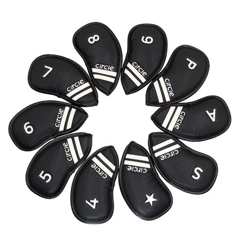 써클 디자인 골프 채 아이언 헤드 커버 10개 세트는 세련된 스타일과 뛰어난 성능을 갖춘 골프 아이언 헤드 커버입니다.