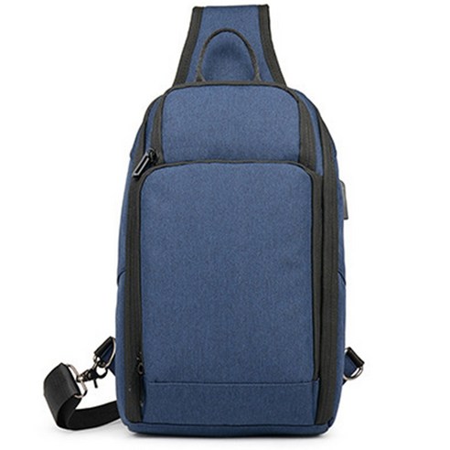 캐주얼 남성의 가슴 가방 옥스포드 천 방수 USB 크로스 바디 가슴 가방 야외 여행 어깨 가방