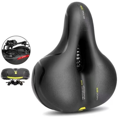 에쉬울프 자전거안장 쿠션안장 MTB 편안한안장, 1개, 블랙옐로우