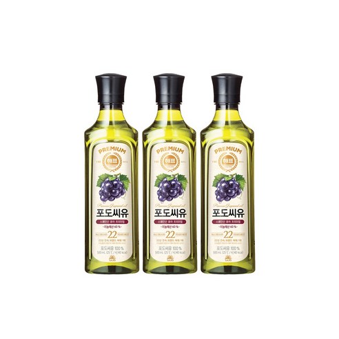 사조해표 포도씨유, 500ml, 3개