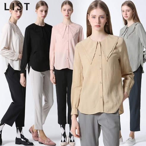 [KT알파쇼핑][리스트(LIST)] 와이드 더블 카라 블라우스