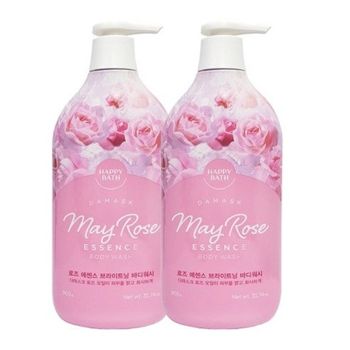해피바스 로즈 에센스 브라이트닝 바디워시 900g x2, 2개