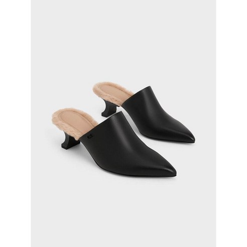 [찰스앤키스] 양가죽 스컬프처럴 힐 뮬 SL1-61870008 CHARLES & KEITH 여성신발 싱가포르 발송