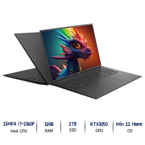 LG 전자 LG그램16 16Z90R i7-1360P/ 32GB / 1TB / RTX3050 고사양 노트북 WIN11, 16Z90R-AADC8U1, WIN11 Home, 블랙